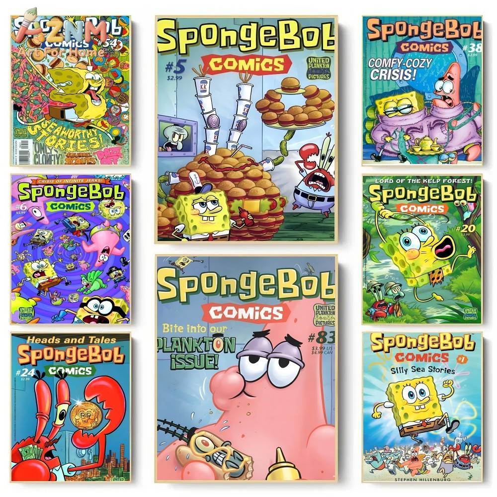 Home Improvement Kids - AZNM SpongeBob Comics Retro Cartoon Canvas
