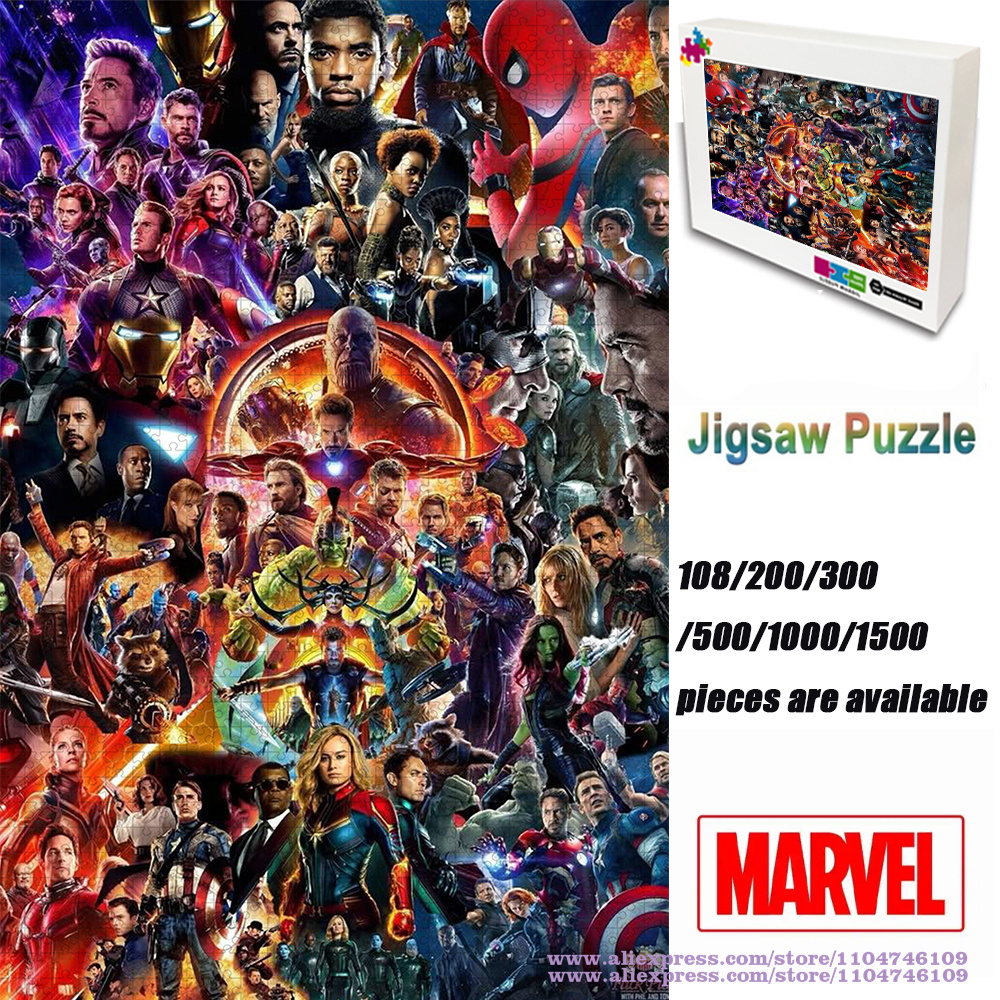 Home Improvement Kids - Marvel Characters Collections Puzzle Jigsaw 108/200/300/500/1000/1500Pcs