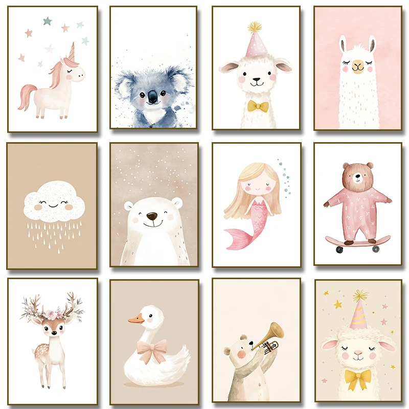 Cute Watercolor Unicorn Mermai - Home Improvement Kids บทวิจารณ์และราคา