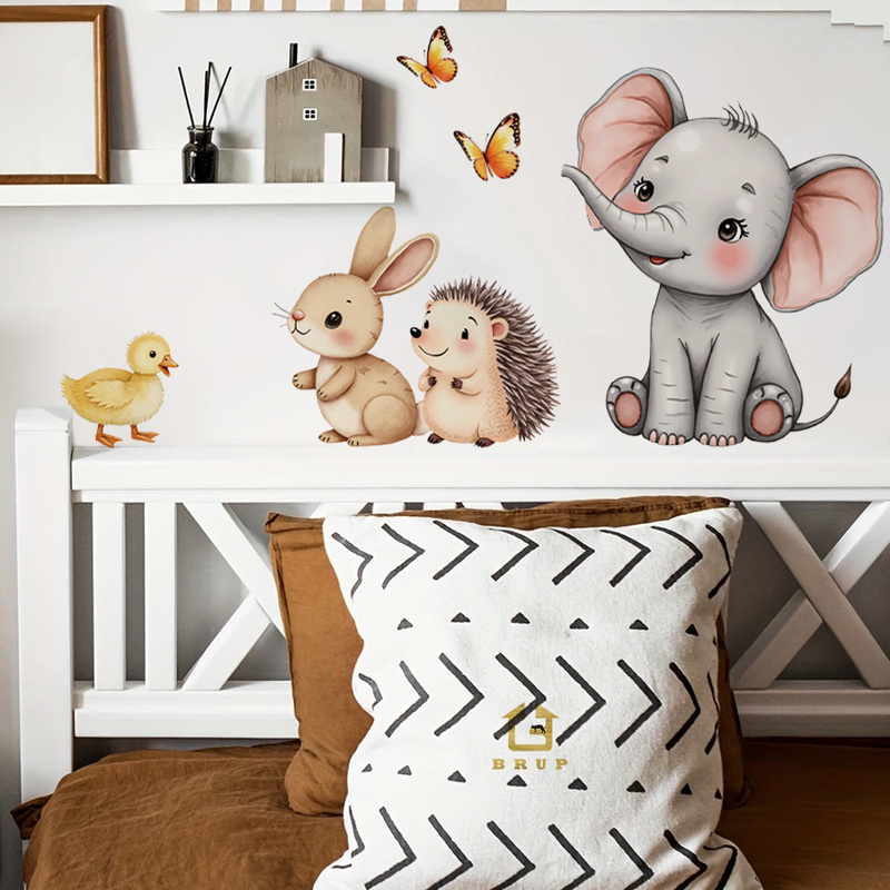 Cartoon Animal Wall Sticker -  - Home Improvement Kids บทวิจารณ์และราคา