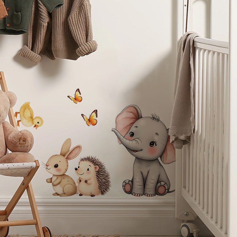 Cartoon Animal Wall Sticker -  - Home Improvement Kids บทวิจารณ์และราคา