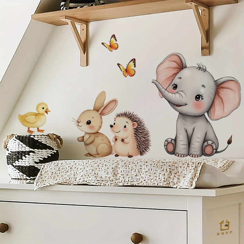 Cartoon Animal Wall Sticker -  - Home Improvement Kids บทวิจารณ์และราคา