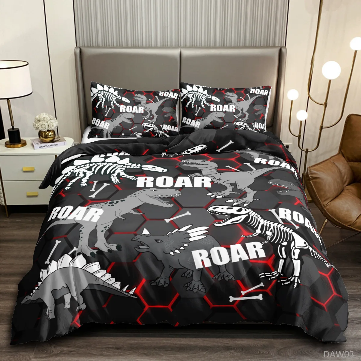 Roar Dinosaur Skeleton Bedding - Home Improvement Kids บทวิจารณ์และราคา