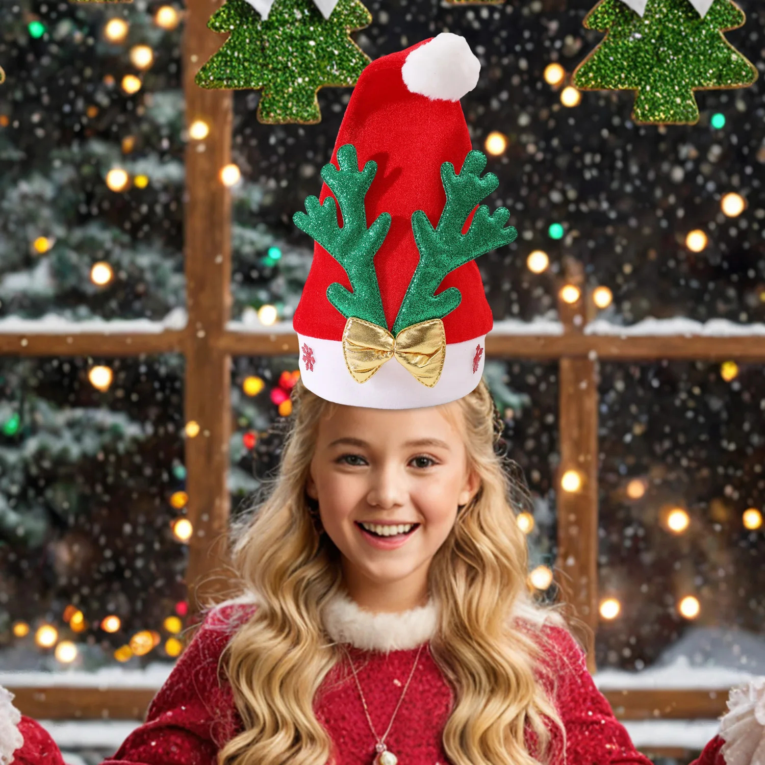 Deer Antler Hat Snowflake Chri - Home Improvement Store บทวิจารณ์และราคา